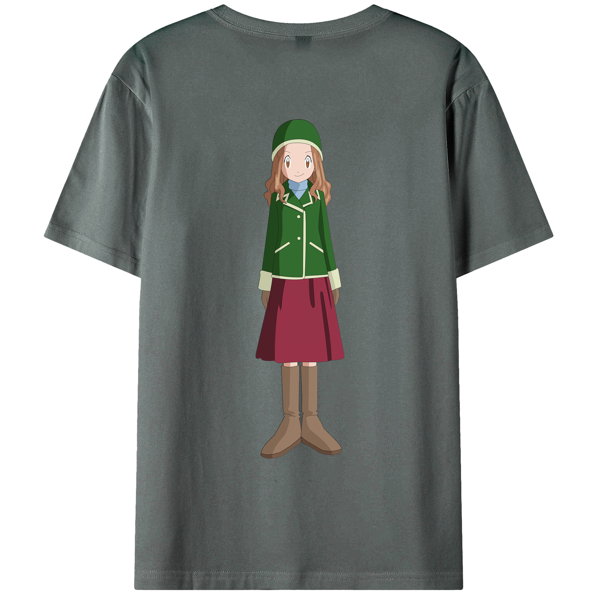 （画像用） Digimon デジタルモンスター/デジモン 綿100％ メンズ半袖Tシャツ（バックプリント） 通気性